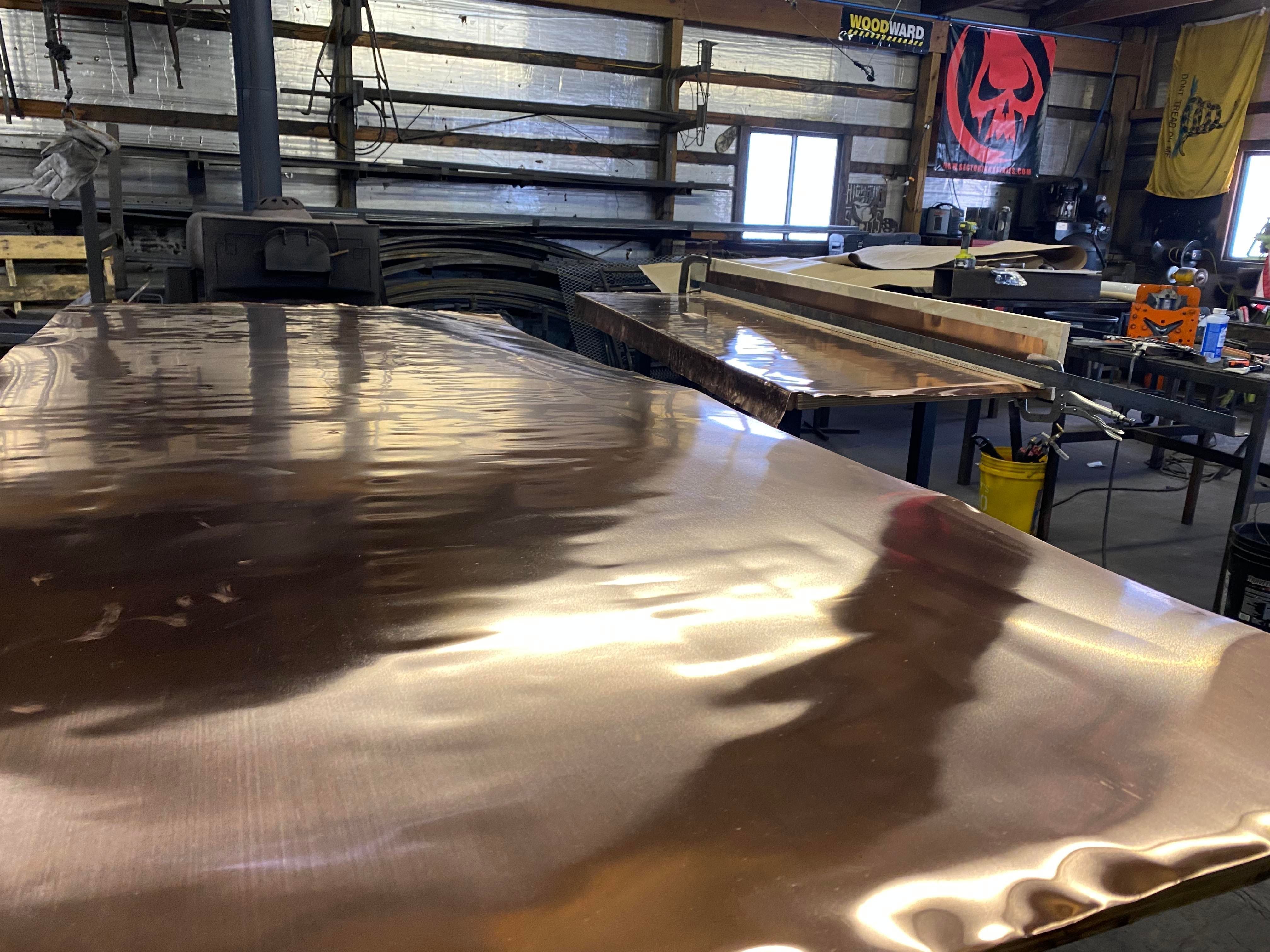Polished Copper Bar Tops