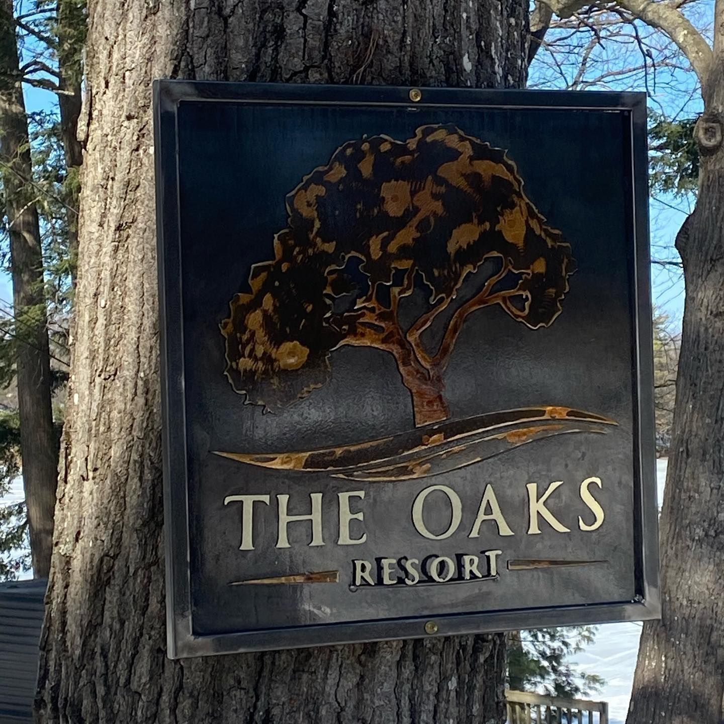 Custom cut steel signage for The Oaks estate, Northern Michigan