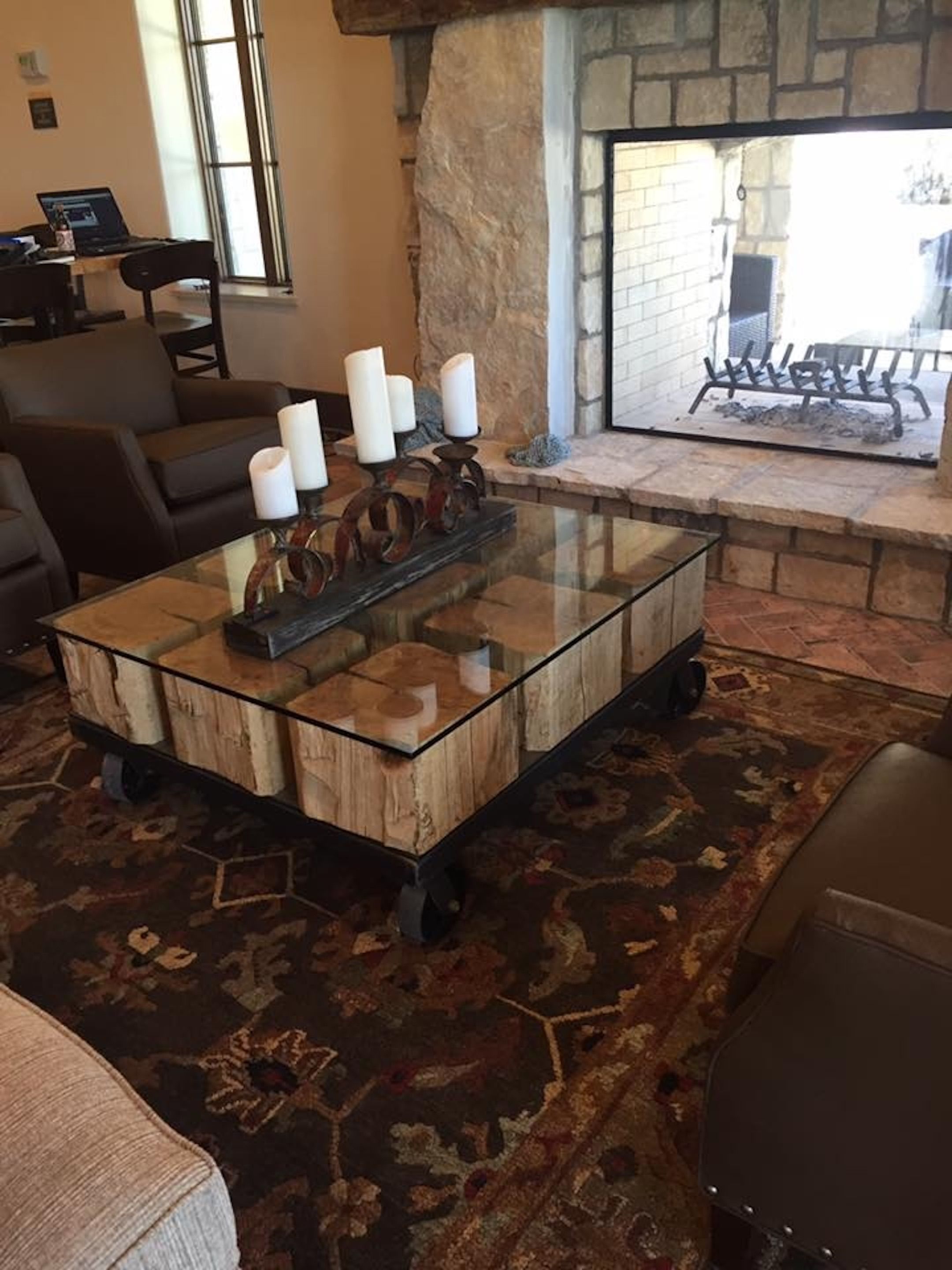 Wood Block Table